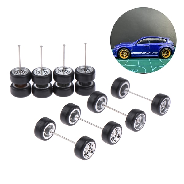 1 Set 1/64 modellbilhjul med gummidäck Modifierade delar Ve B26 10Claws Red