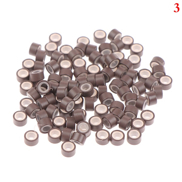 100 Stk Micro Silikone Forede Ringe Links Beads Crimp Beads Hår 3