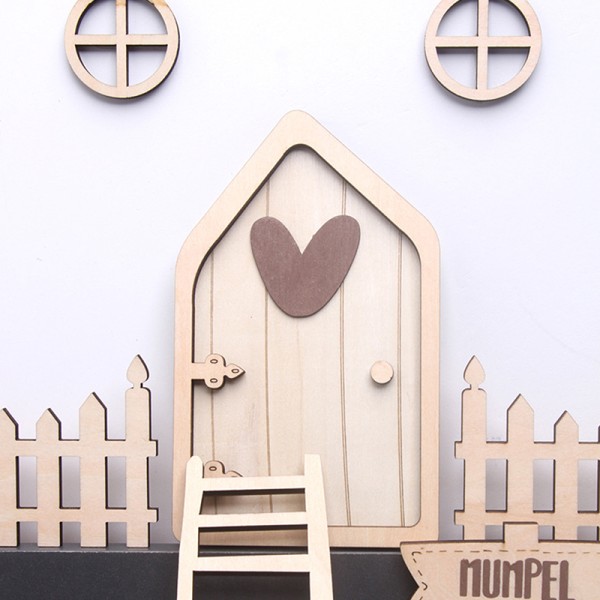 1/12 Dollhouse Fairy Door Set Nukkekodin Minihuonekalut Decorati