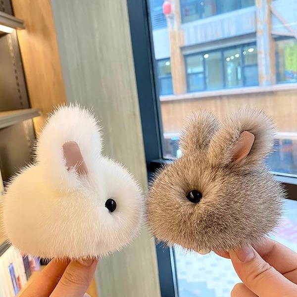 Imiter Bunny Fur Hairball Mini Bags Henging Pendant Keychain A4