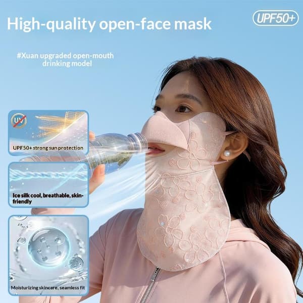 Tredimensionel maske i issilke med åbning for åndbarhed A2