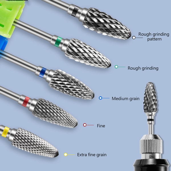 Hårdmetall Tungsten Nail Drill Bit Manikyr Drill For Fresing ter A5