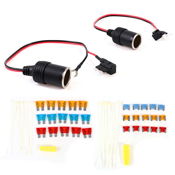 1set 30cm Biltändare 12V Socket Säkring Kranhållare med säkring 5A/ 2(Small)
