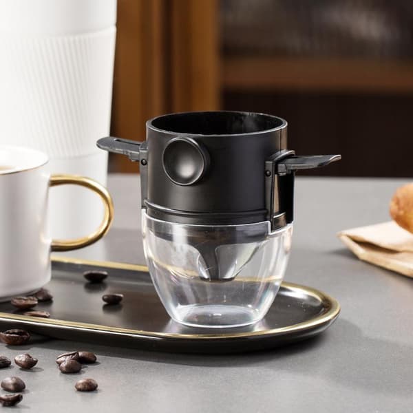 Bærbar Sammenleggbar Kaffefilter i Rustfritt Stål Gjenbrukbar Kaffe White