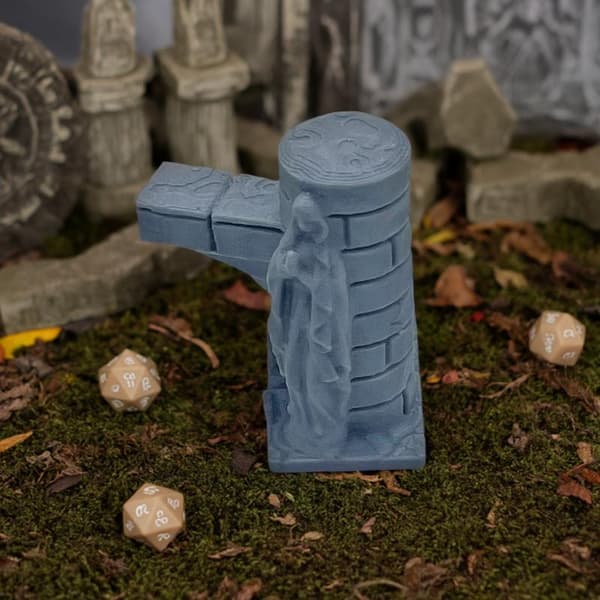 3D-printad gravtrappa prydnad miniatyr ruinerat landskap D