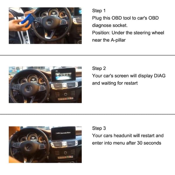 Bil OBD-aktivator aktiveringsværktøj til NTG5S1 A/B/CLA/GLA/GLE/CL Black