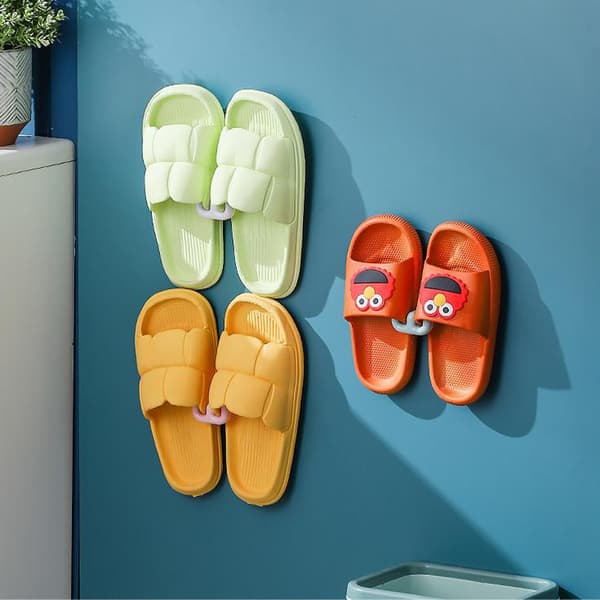 Slipper Stativ Selvklæbende Badeværelse Simpel Slipper Hook Toilet White