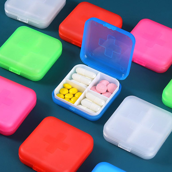 Pill Box Pill Storage Box Portable Daily Cross Pill Box Medicin Pink