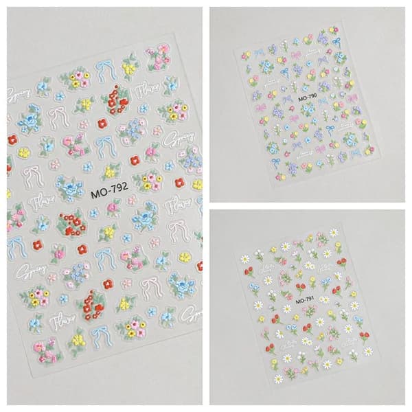 3D neglekunstklistremerker DIY dekaler design negledekorasjonstilbehør B