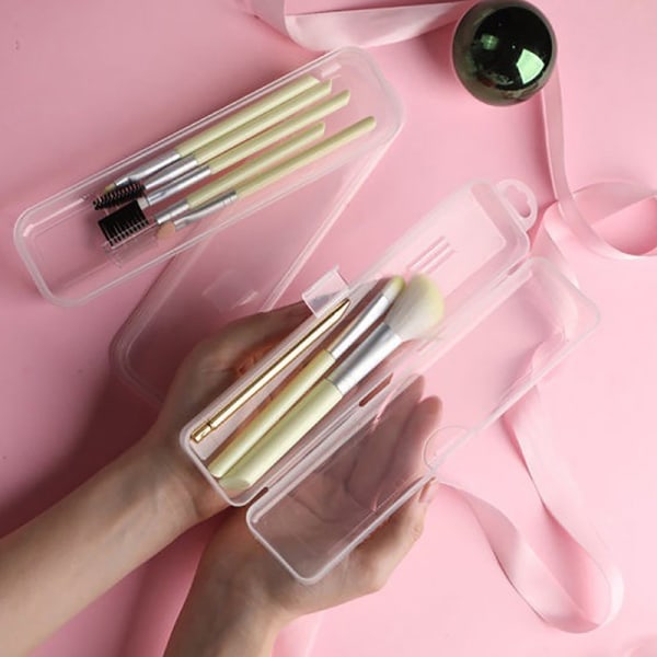 Bærbar Makeup Brush Organizer Øyenbrynblyant Transparent Cove L