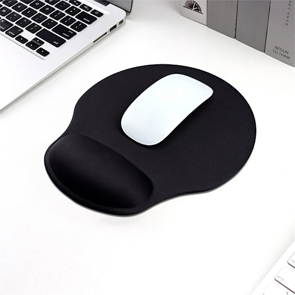Svart musematte m/håndleddsstøtte Spillmusematte Musematte PC La