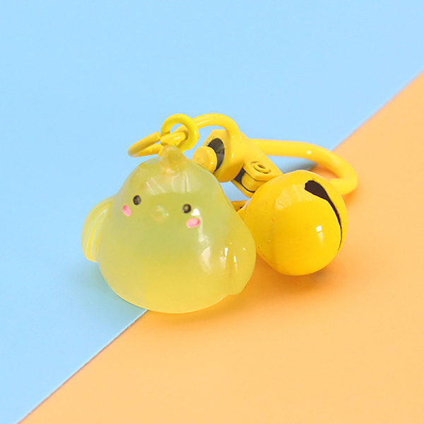 Luminous Peace Chicken Key Chain Cartoon Animal Pendant Keyring C
