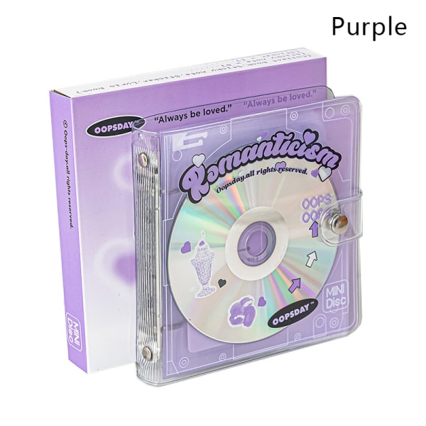Retro CD n Idol Fotokort Samle Bok Kort Holder Dagbok Agen Purple
