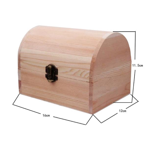 1/3 st trälåda prydnadssak furu vanlig förvaring bröllop träbåge 160MM 1PCS