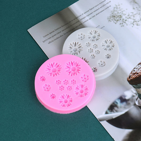 Daisy Molds Blomma Silikon Form Bröllopstårta också Gray