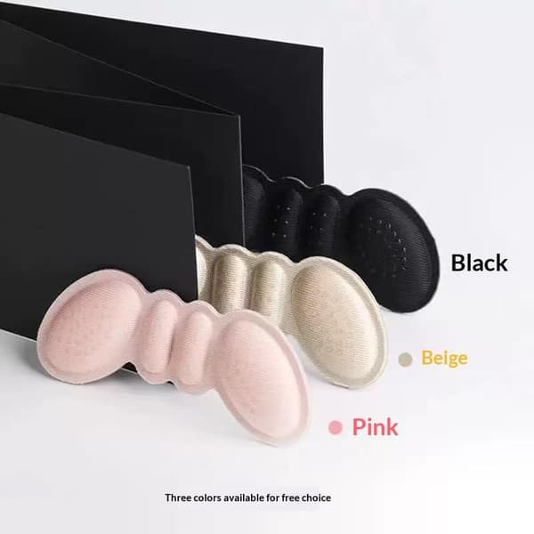 4 stk hælputer og hælgrep for damesko, anti-skli innlegg Black 4pcs