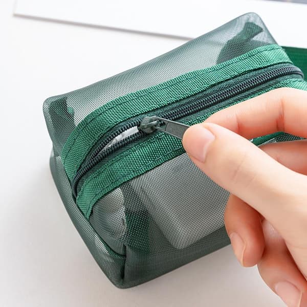 6 gennemsigtige netopbevaringsposer Green
