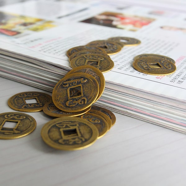 10 stk Feng Shui-mynter 1,00" 2,5 cm Lucky Fortune Coin I Ching S