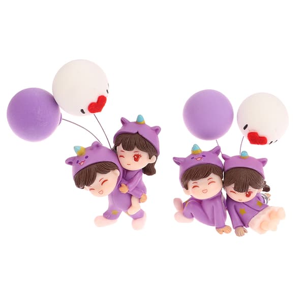 1Par e Creative Cartoon Purple Pyjamas Parbildekoration O B