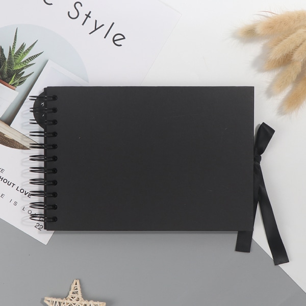 Valokuva-albumit 30 mustaa sivua muistikirjat A4 askartelupaperi DIY Scr Black