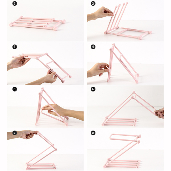 Foldbare plastsmykker display stativer Ring øreringe Hårbånd A Blue