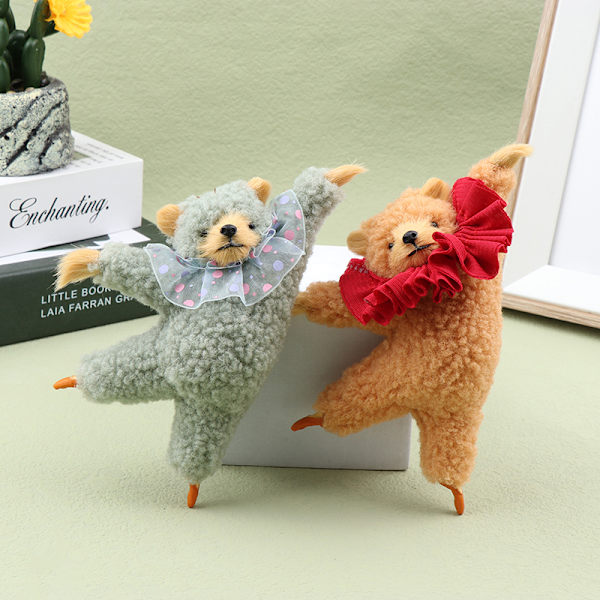 Ny tecknad Kawaii Dancing Bear Plysch Dockrum Sänghänge A