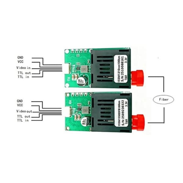 TTL Optisk Transceiver Modul DC 5V5 26V FC Interface Til Drone 25kmA