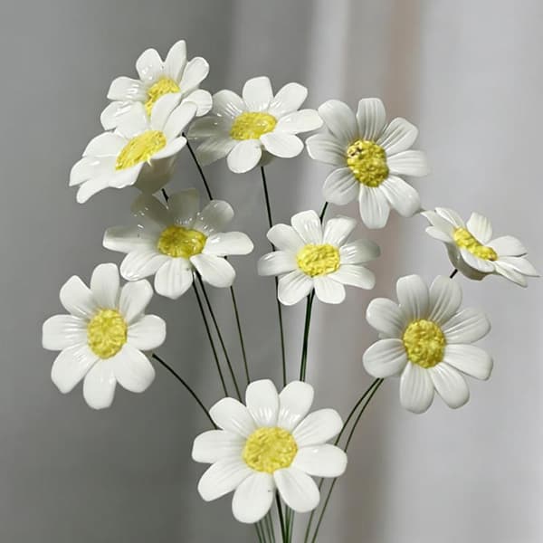 6/8/10 stk. keramiske margeritter håndlavede evige blomster DIY A8