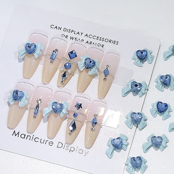 Bowknot Tie Nail Art Diamond Rhinestones Manicure Decor smykker A80