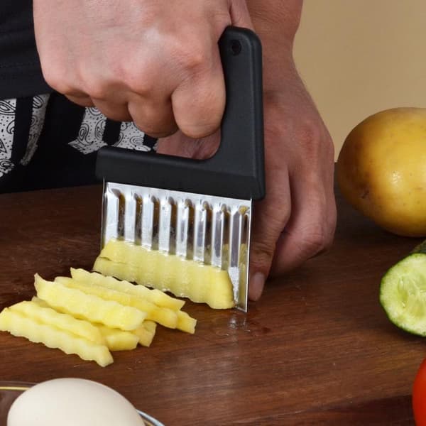 Bølgekniv for poteter i rustfritt stål, chips-skjærer, deigkniv A2