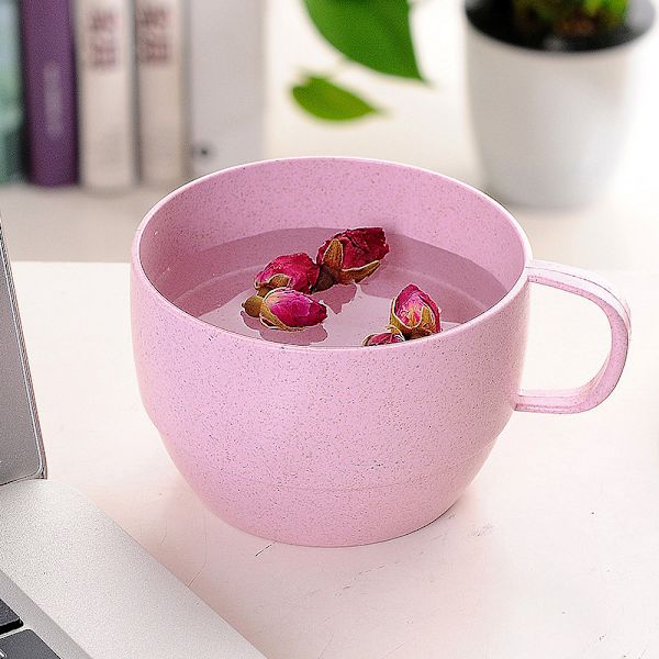 Nordic Style Plast Tekopp Kaffe Te Melk Drikkekopp Eco-frie Pink