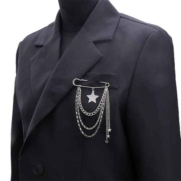 Hip Hop Trendy Imitasjon Perle Dusk Kjede Brosjer Punk Stil A11