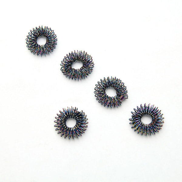 5 kpl / set mustakultainen sormihierontarengas akupunktiorengasterapia 5PCS