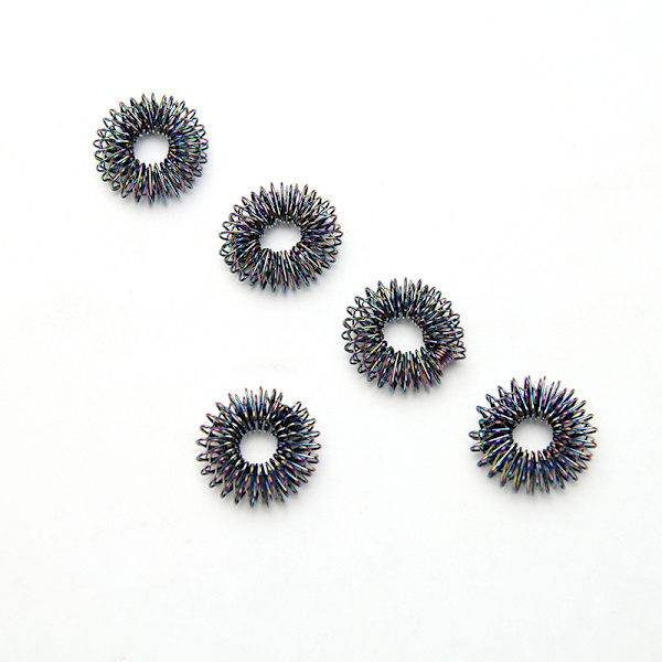 5 stk/Sæt Sort Guld Finger Massage Ring Akupunktur Ring Terap 5PCS