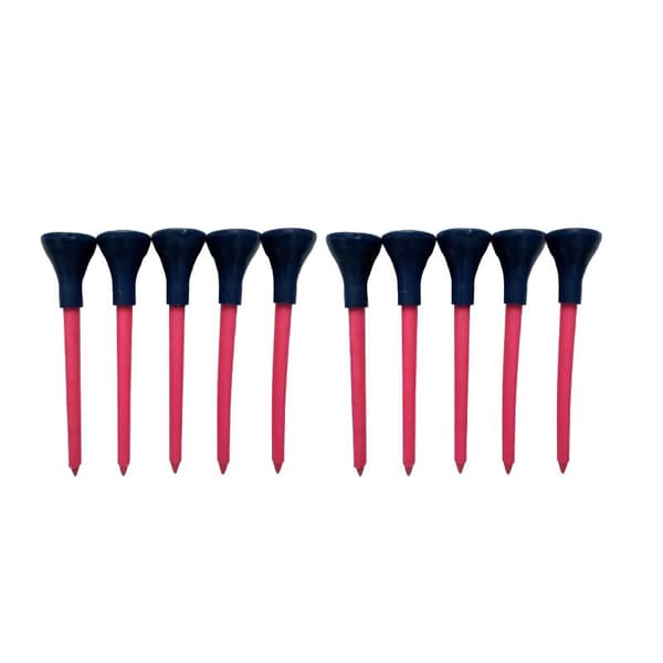 10 st dubbla golfpeggar i plast 83 mm med gummidyna White 10PCS