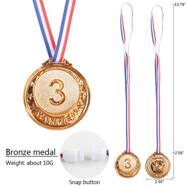 Børn Guld Plast Vindere Medaljer Sports Day Party Bag Præmie A3