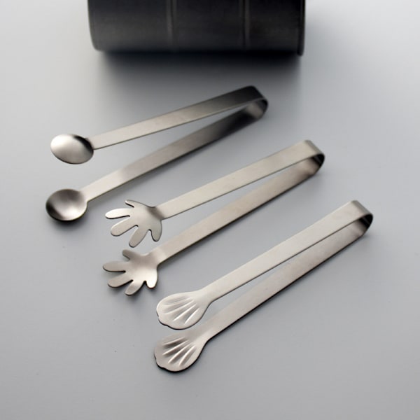 Rustfrit stål isterningklemmer Sukkertang BBQ-clips isklemme B