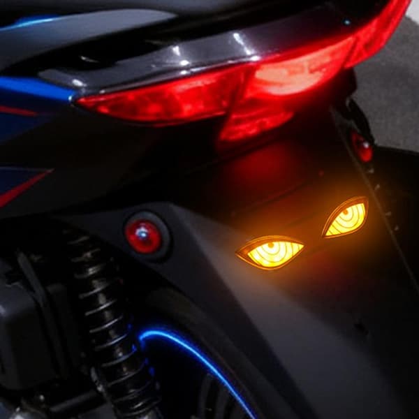 Motorcykel LED Djævleøje Baglygte Dekorativt Lys Strobe A2