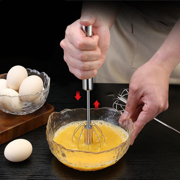 Køkken rustfrit stål piskeris Håndtryk Semi-automatisk æg 30.5CM 8b56 30.5CM | Fyndiq