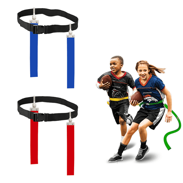 Fotbollsmatch träningsbälte Justerbart Rugby Flag Tag Midja S Blue