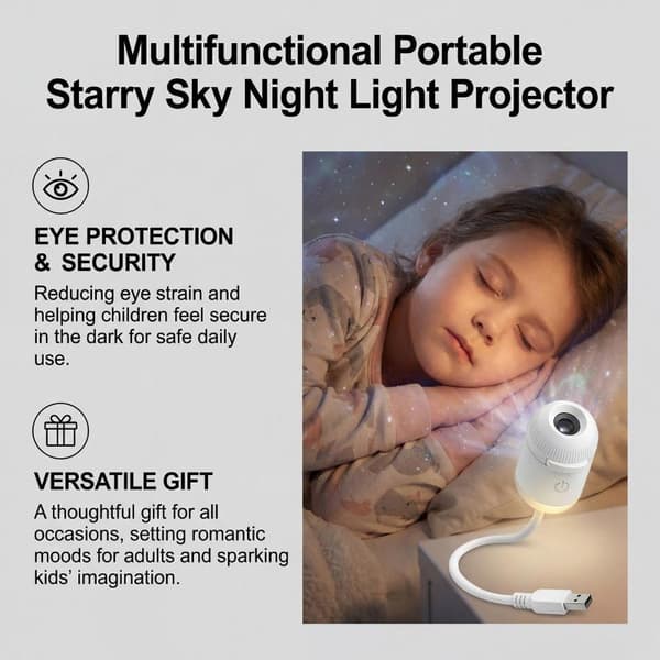 USB Mini Galaxy Stjerneprojektor Natlys 3/5 Film Stjernehimmel 3PCS