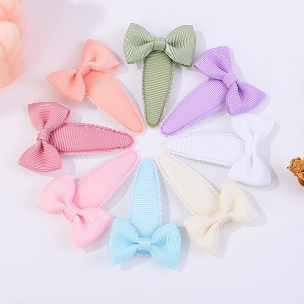 2kpl Solid Color Sweet Bows -hiusklipsi lapsille Käsintehty hyytymä A5