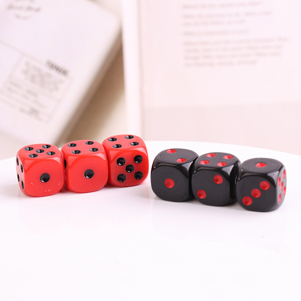 10 kpl akryylinoppaa 16 mm punainen musta pyöreä kulma korkealaatuinen Bou Red