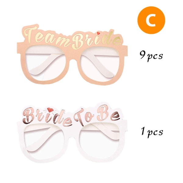 Polttarit Paperilasit Rose Gold Team Bride White Bri C