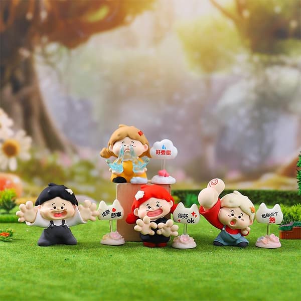 Ny serie Blind Box e Desktop Decor Samlerfigur Legetøj Mys 1Box Random