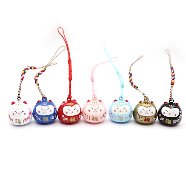 Healing System Lucky Cat Water Tone Bell Mobiltelefon vedhæng K Red