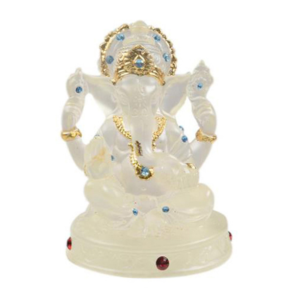 Ganesh Hindu Elephant God of Success Staty Resin Transparent F