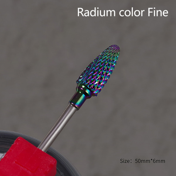 Tungsten Steel Nail Art Drill Bit Gel Pedikyrfjerning Rotary M F Radium color