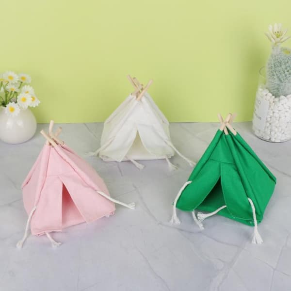 1 st 1:12 Skala Dockhus Mini Camping Canvas Tält Modell För Ph Beige