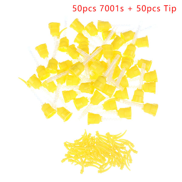 50/100 stk. Silicium Dental Impression Materiale Mix Head Nozz Mix 50pcs 7001s + 50pcs Tip